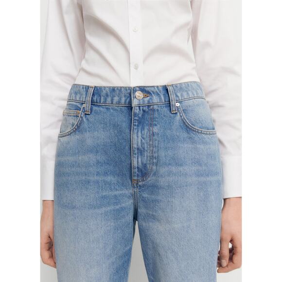 Mango Turned-Up Straight Jeans - 8 - Blue - Picture 5 of 7